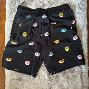 Nike Black Shorts with Emoji Design